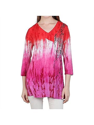 Parsley & Sage Poppy V-Neck Tunic in Multi (view 2)
