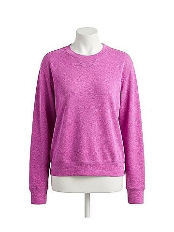 Monrow Supersoft Crew Neck Sweatshirt in Pink (view 1)