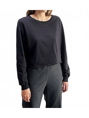 American Vintage Apoly Long Sleeve Tee in Carbon (view 2)