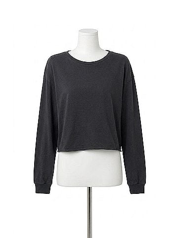 American Vintage Apoly Long Sleeve Tee in Carbon (view 1)