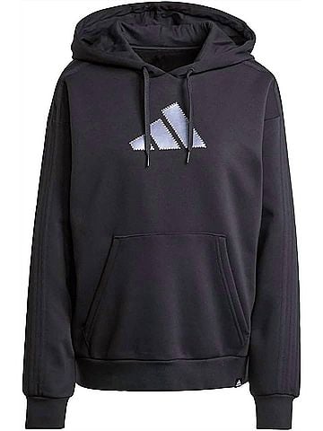 Adidas Women's Cotton Blend Holiday Hoodie in Black (view 2)