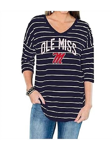Gameday couture Ole Miss Fall In Line Tunic in Navy (view 2)