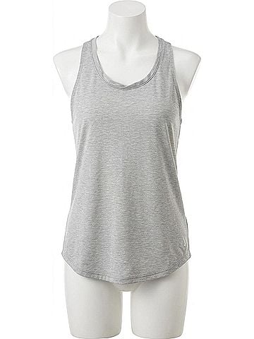 Nike Women's Yoga Twist Tank in Grainy Gray/Hemp (view 1)