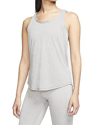 Nike Women's Yoga Twist Tank in Grainy Gray/Hemp (view 2)