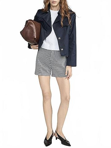 FRAME Everyday Shorts in Navy Stripe (view 2)