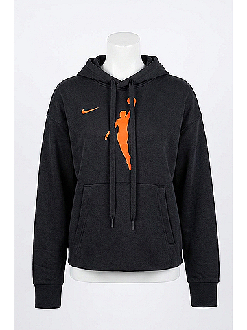 Nike Women's Wnba Logowoman Team 13 Cropped Pullover Hoodie in Black (view 1)