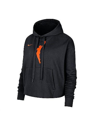Nike Women's Wnba Logowoman Team 13 Cropped Pullover Hoodie in Black (view 2)