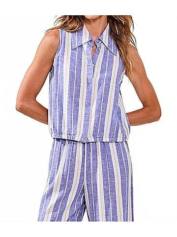 Tribal Hidden Placket Shirt in Marina (view 2)