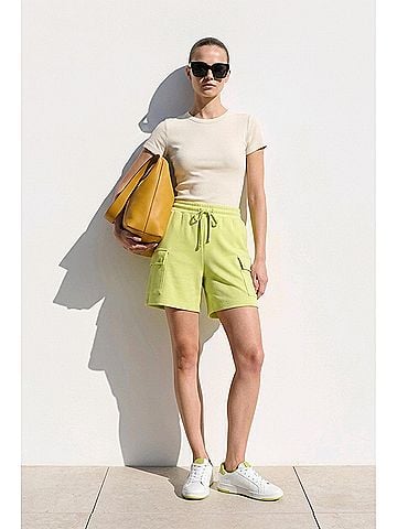 Tribal Pull On Cargo Shorts in Apple (view 2)