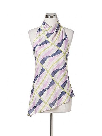 Astr Bristol Draped Halter Top in Blue Lilac Multi (view 1)