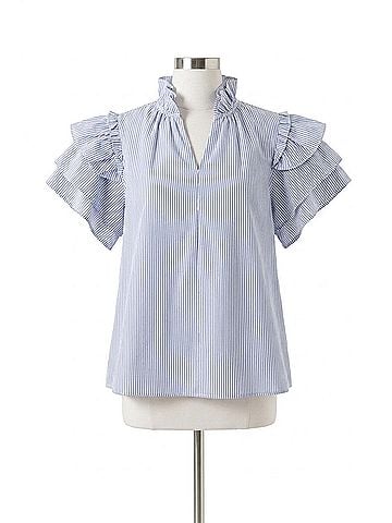 Joh Jessy Top in Navy White Stripe (view 1)