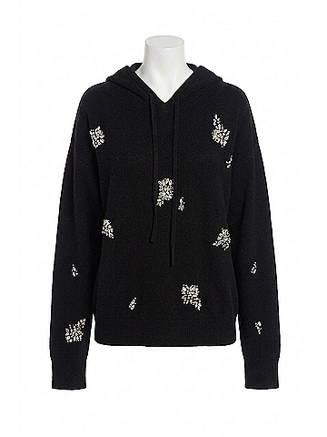 Fifteen Twenty Krystal Embellished Hoodie in Black (view 1)