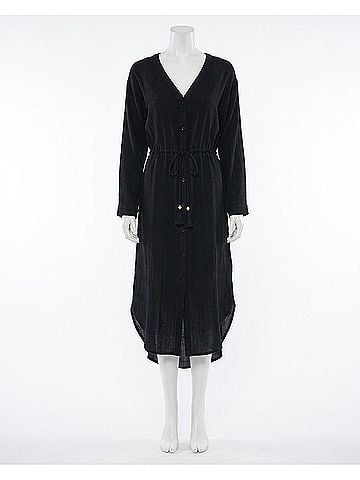 L Space Yoli Coverup Shirtdress in Black (view 1)