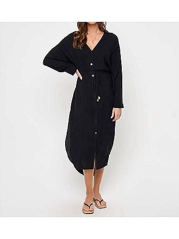 L Space Yoli Coverup Shirtdress in Black (view 2)