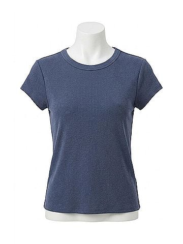 Z Supply Renae Rib Short Sleeve Top in Indigo (view 1)