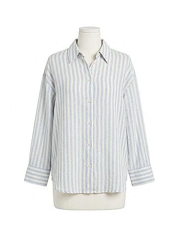 Soaked Belira Striped Casual Fit Shirt in Blue (view 1)