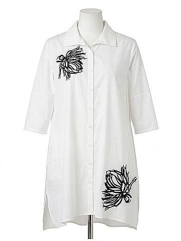 Stella Carakasi Tiburon Icon Tunic in Soft White Embroidered (view 1)