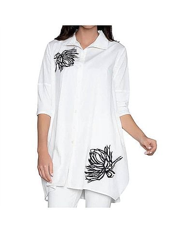 Stella Carakasi Tiburon Icon Tunic in Soft White Embroidered (view 2)
