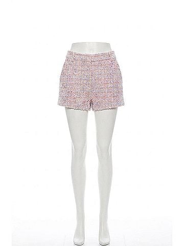 Astr Wynn Tweed Shorts in Pink Multi (view 1)