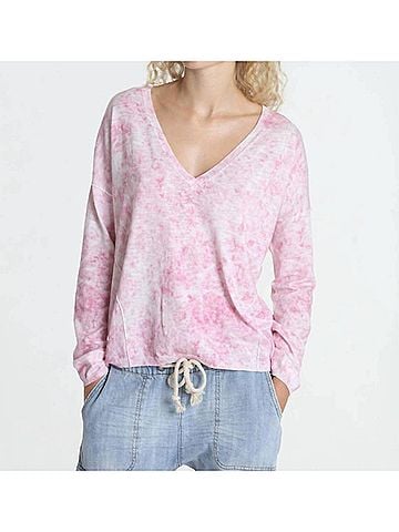Label + Thread Women's Boardwalk Vee Top in Pink (view 2)