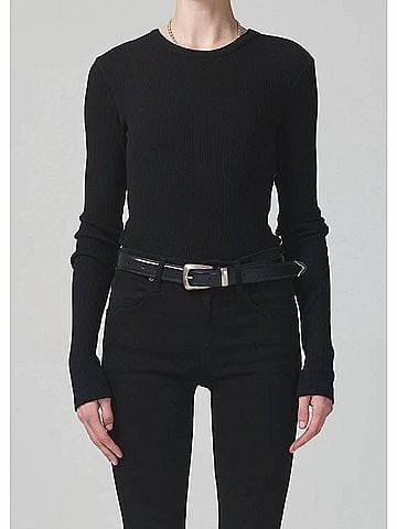 Citizens of Humanity Bina Crewneck Tee in Black (view 2)