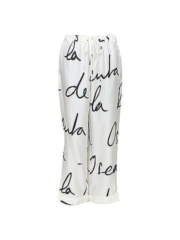 Oscar De La Renta Oscar De La Renta Silk White Black Pants (view 1)