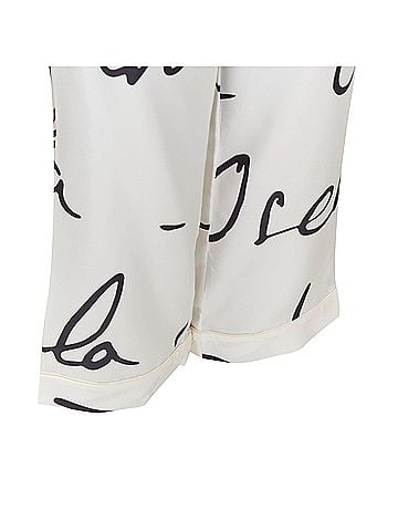 Oscar De La Renta Oscar De La Renta Silk White Black Pants (view 2)