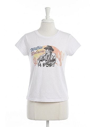People of Leisure Willie Nelson Tee in White (view 1)