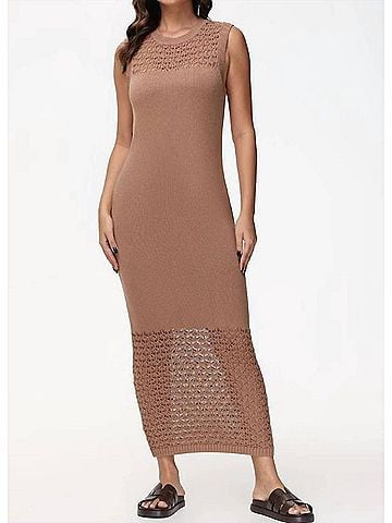 525 America Crochet Maxi Dress in Cinnamon (view 2)