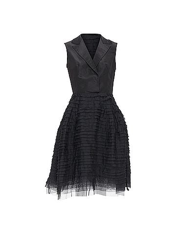 Oscar De La Renta Oscar De La Renta Silk Peak Collar Dress (view 1)