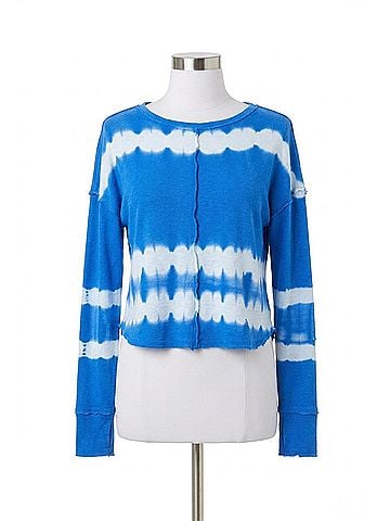 XCVI Annika Long Sleeve Top in Blue (view 1)