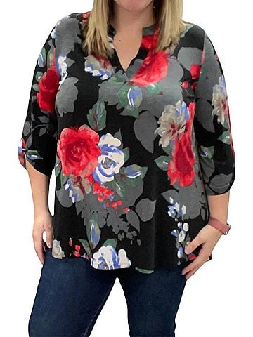 Honeyme Floral Gabby Top in Multi Color (view 2)