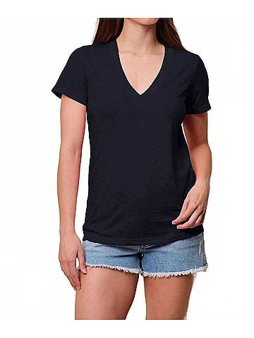 Sundry V-Neck Short Sleeve Tee in Deep Navy (view 2)