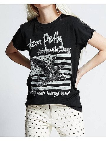 Recycled Karma Tom Petty Dogs With Wings Tour Tee in Black (view 2)