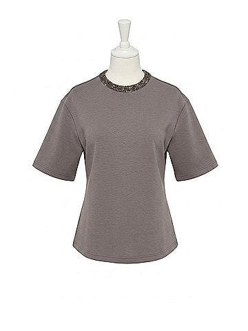 Soaked Magana Glitter Short Sleeves Blouse in Dark Gull Gray (view 1)