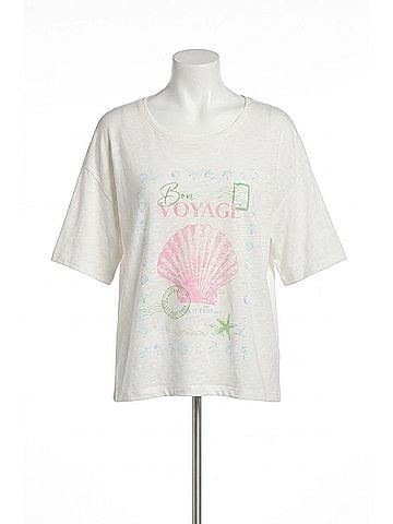 P.J. Salvage Playful Prints Bon Voyage Short Sleeve Tee in Ivory (view 1)