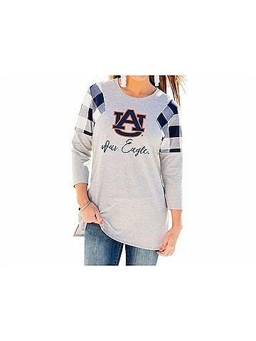 Gameday couture Auburn University Get In Check Tunic in Grey/Navy (view 2)