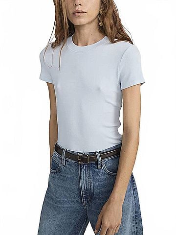 FRAME Rib Baby Tee in Sky Blue (view 2)