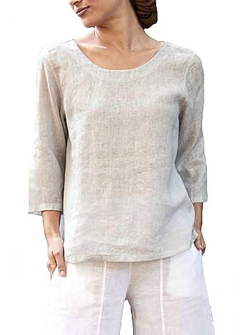 Inizio Easy Linen Top in Sandwashed Desert (view 2)