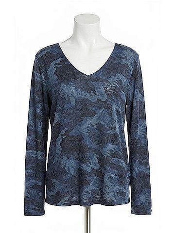 Venti6 Women's Camo Top in Blue Camo (view 1)