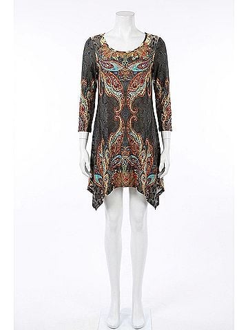 White Mark Marlene Tunic Top in Brown Multi (view 1)