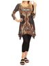 White Mark Animal Print Brown Marlene Tunic Top in Brown Multi Size XL - photo 2