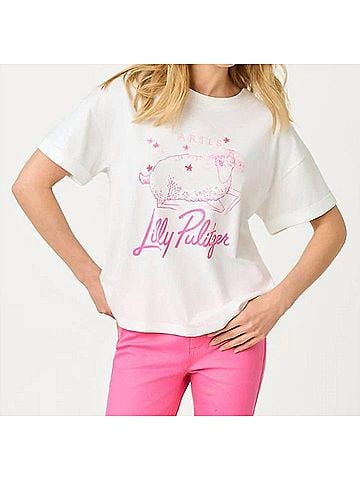 Lilly Pulitzer Stella Knit Top in White/Pink (view 2)