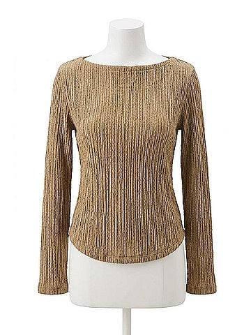 Sanctuary Long Sleeve Boatneck Textured Top in Covert Green (view 1)