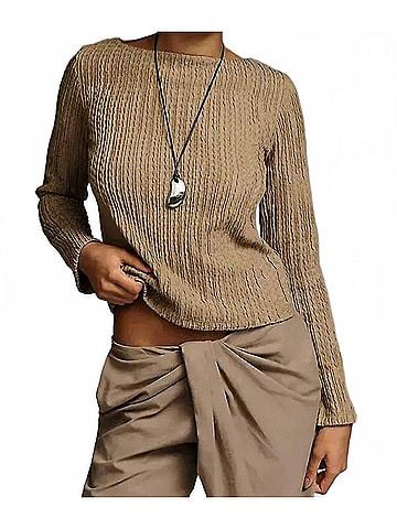 Sanctuary Long Sleeve Boatneck Textured Top in Covert Green (view 2)