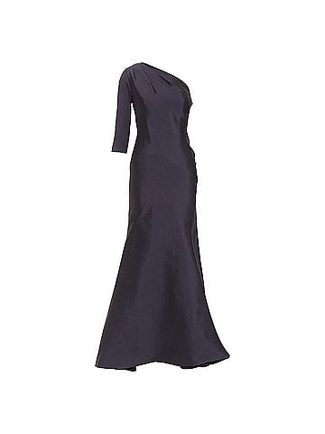 Oscar De La Renta Oscar De La Renta Navy Silk Corset Mermaid Gown (view 1)