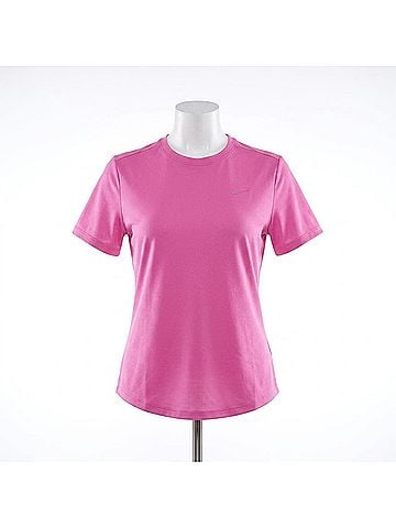 Nike Swift Dri-Fit Short Sleeve Shirt in Playful Pink (view 1)