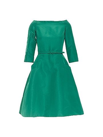 Oscar De La Renta Oscar De La Renta Silk Taffeta Belted Dress (view 1)