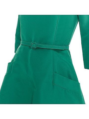 Oscar De La Renta Oscar De La Renta Silk Taffeta Belted Dress (view 2)