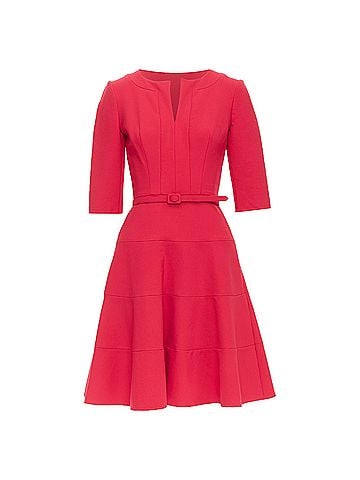 Oscar De La Renta Oscar De La Renta Wool Blend Belted Dress (view 1)